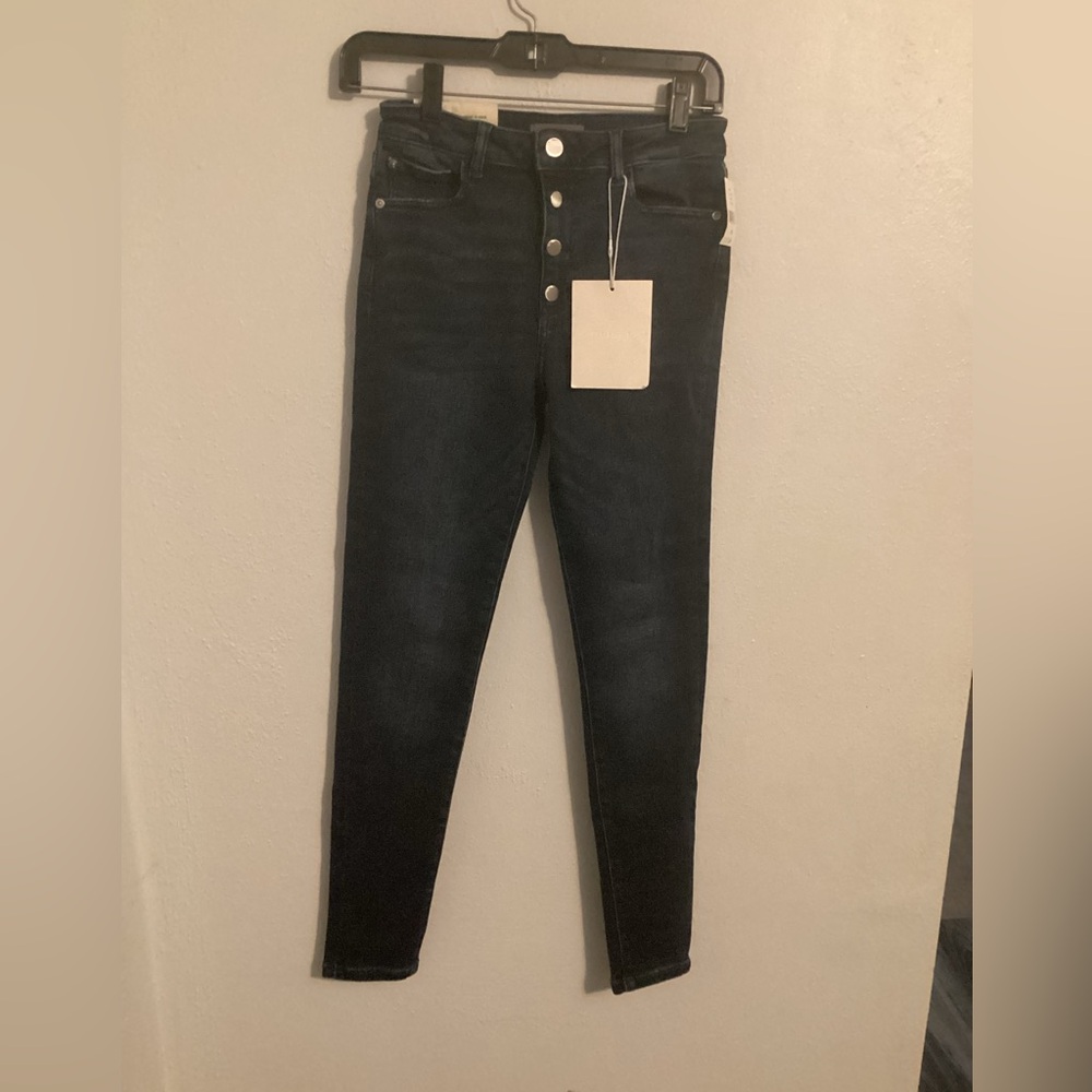 DL1961 NWT Chloe Skinny Highrise Dark Blue Denim Jeans. Size 14.